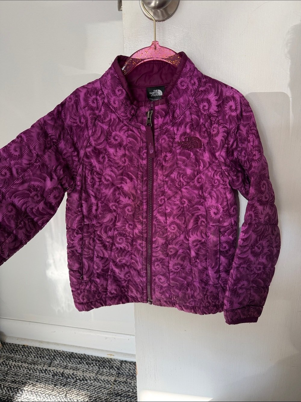 The North Face Girls' Purple Swirl Puffer Jacket